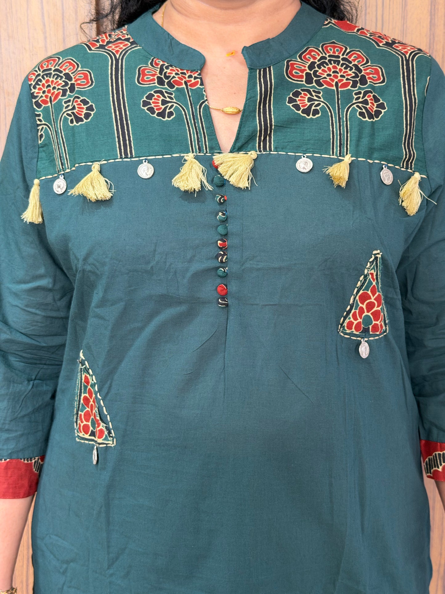 Women's Soft Cotton Embroidered Kurta Set | Teal Green | 3-Piece Ethnic Wear
