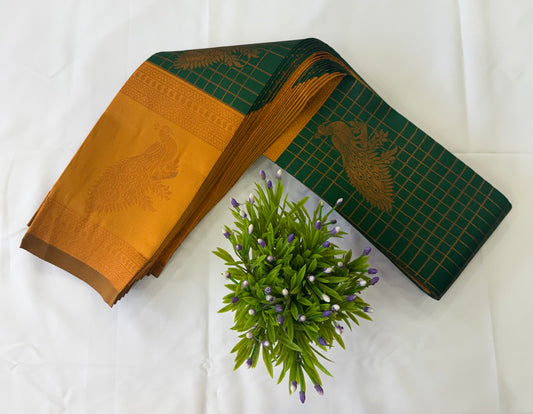 Gubara Pattu Saree with Rich Peacock Border