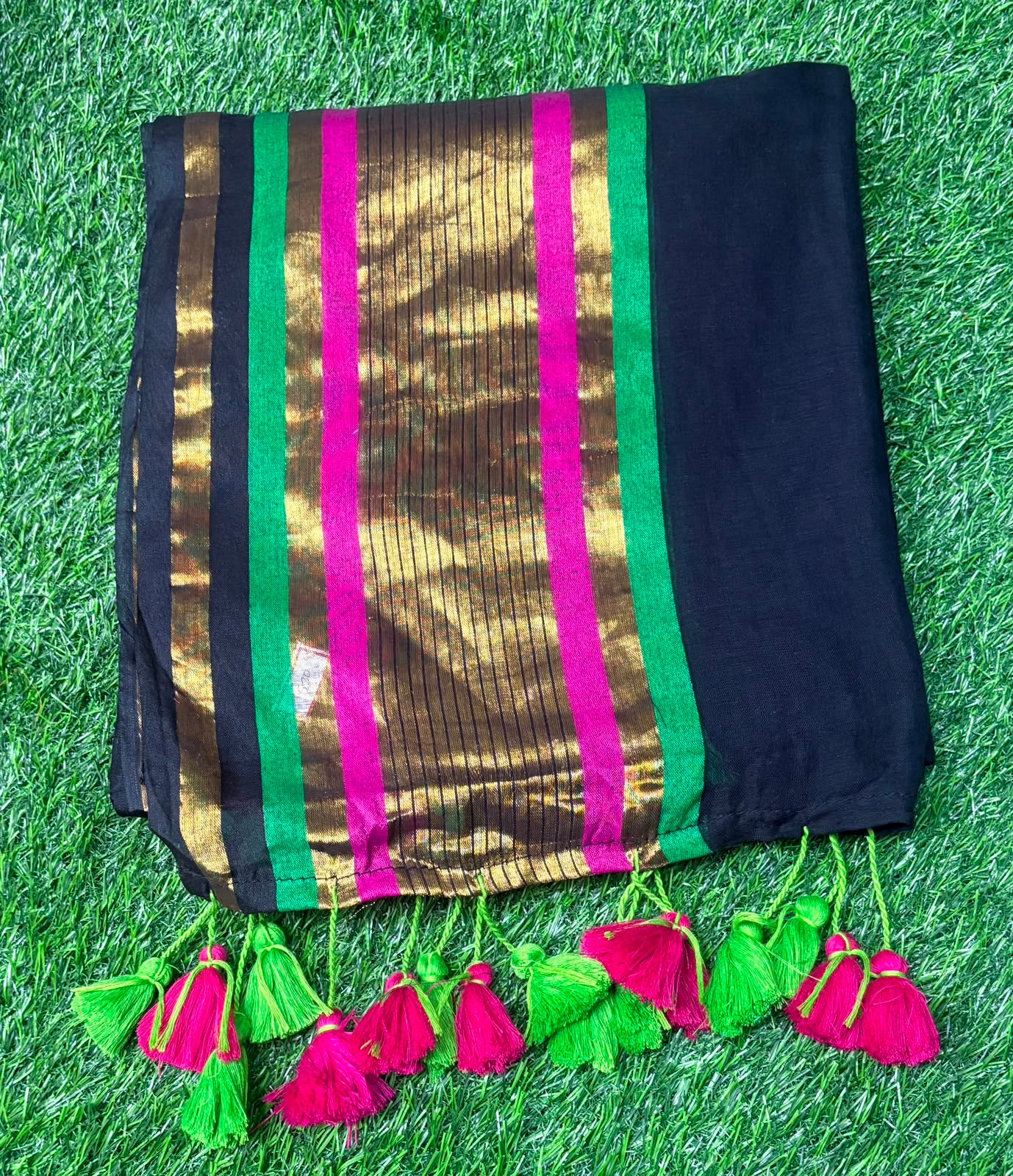 Mul Cotton Saree with Kanjivaram Border