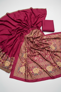 Dark Pink Viscous Silk Dress Material